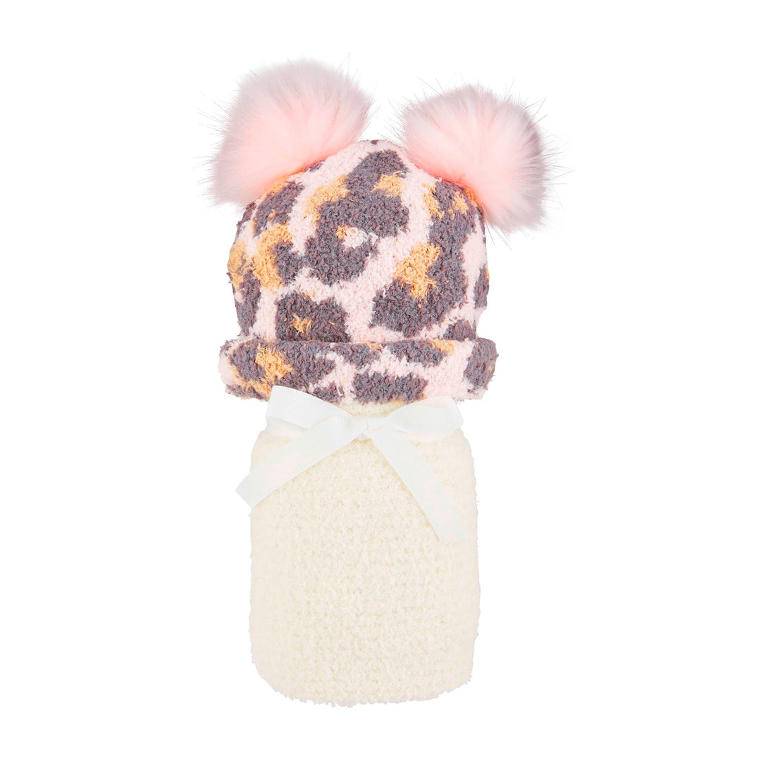 Chenille Bear Hat & Blanket Set
