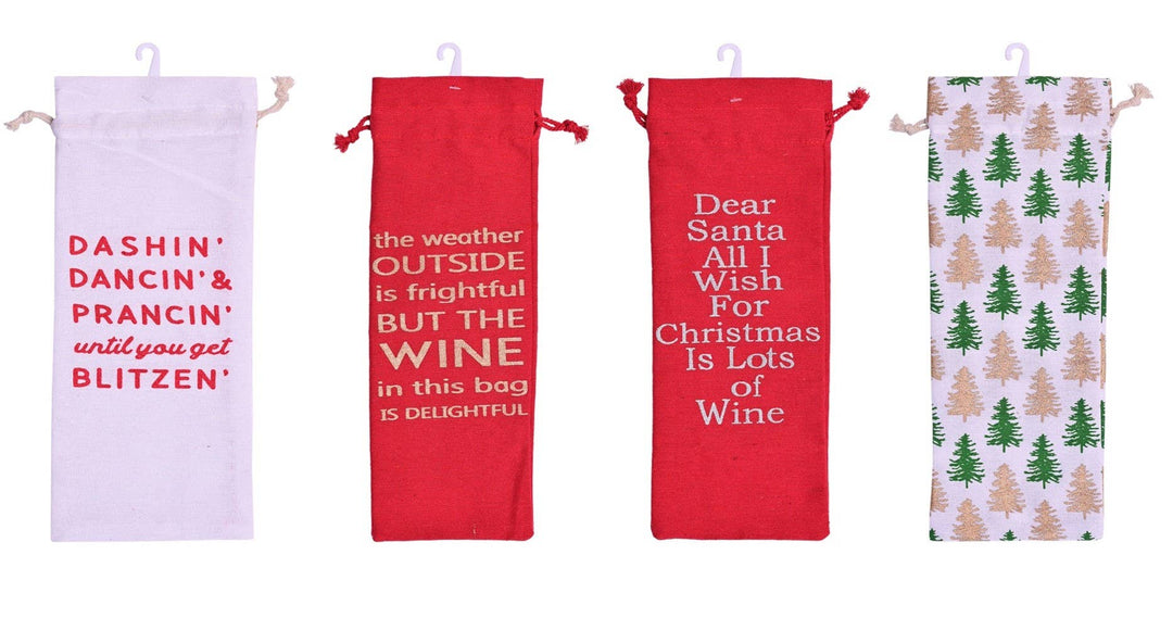 Christmas Sayings Cotton Wine Bag