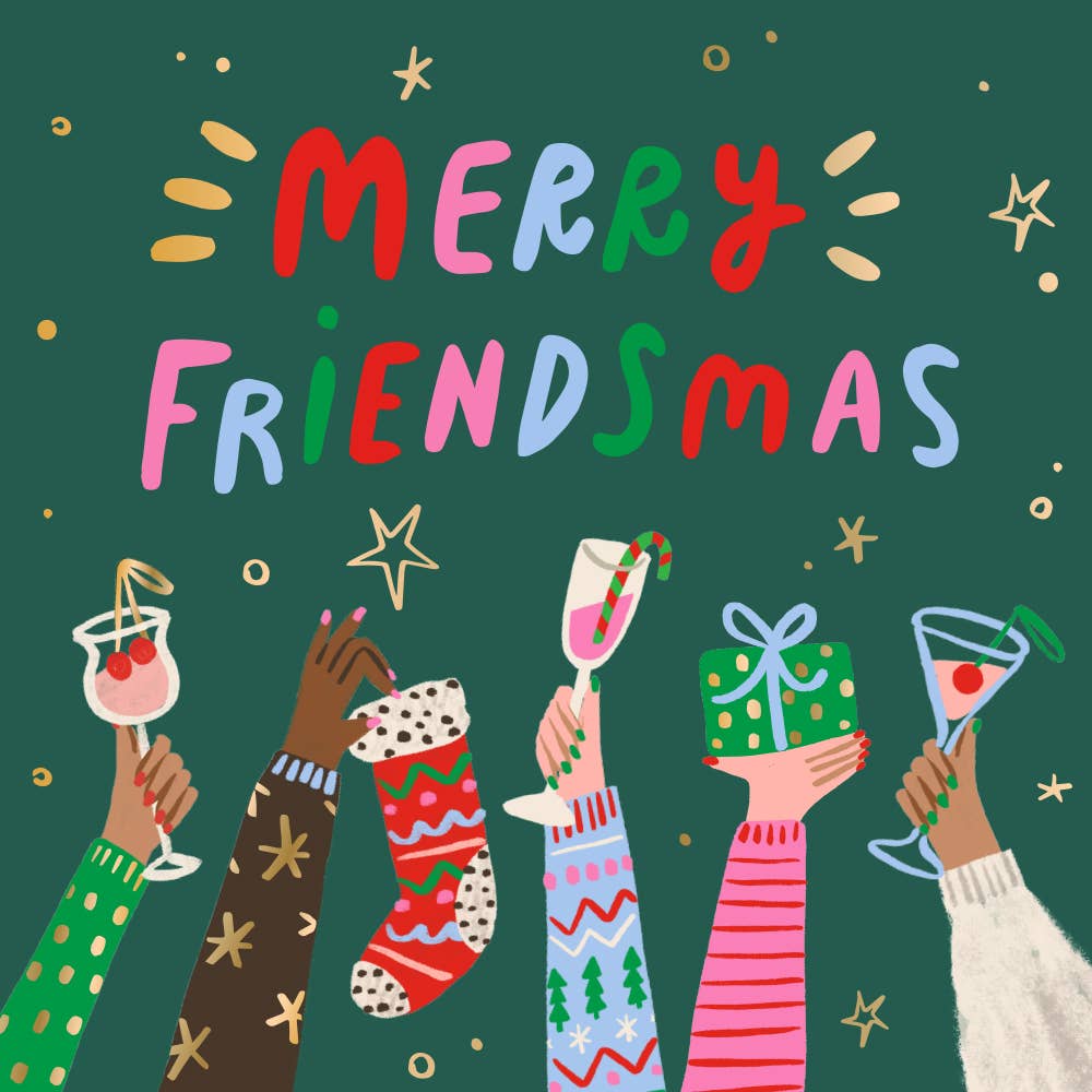Christmas Cocktail Napkins | Merry Friendsmas - Foil - 20c
