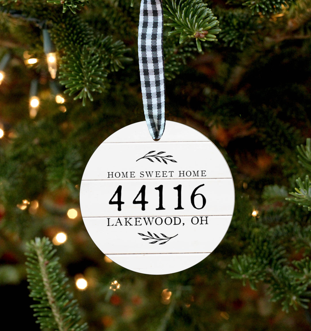 Zip Code Farmhouse Ornament