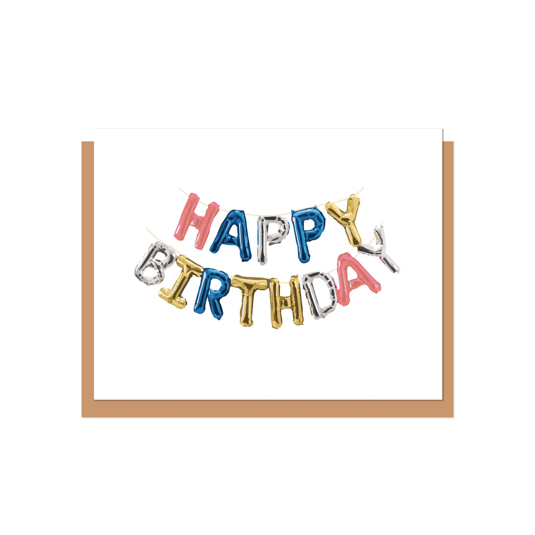 Happy Birthday Baloon Letters Greeting Card