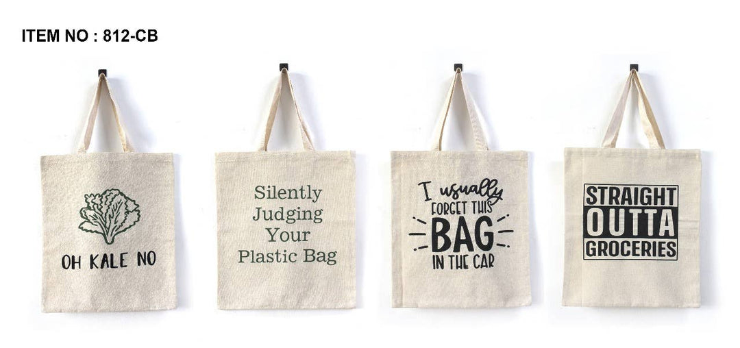 Sayings Printed Canvas Tote Bag