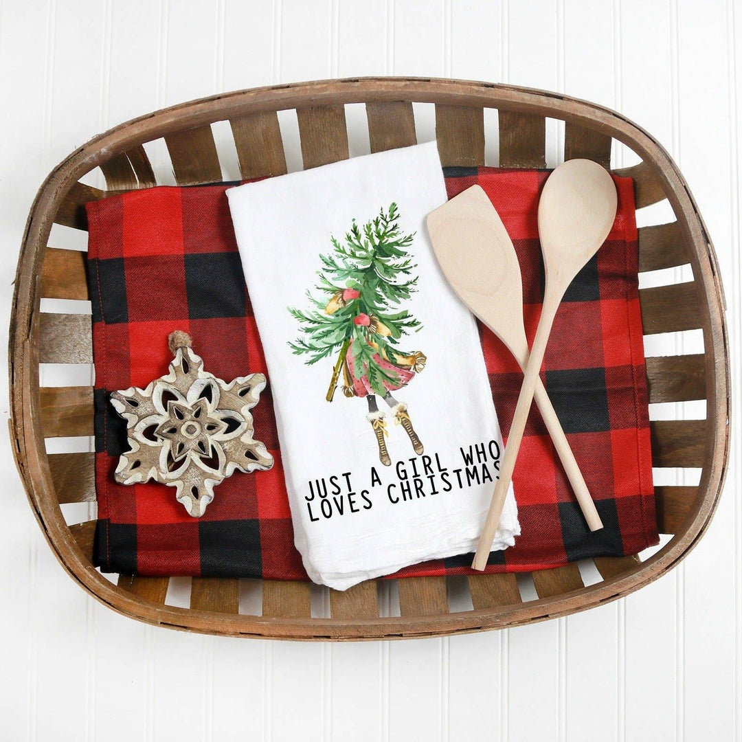Just a Girl who Loves Christmas Kitchen Towel