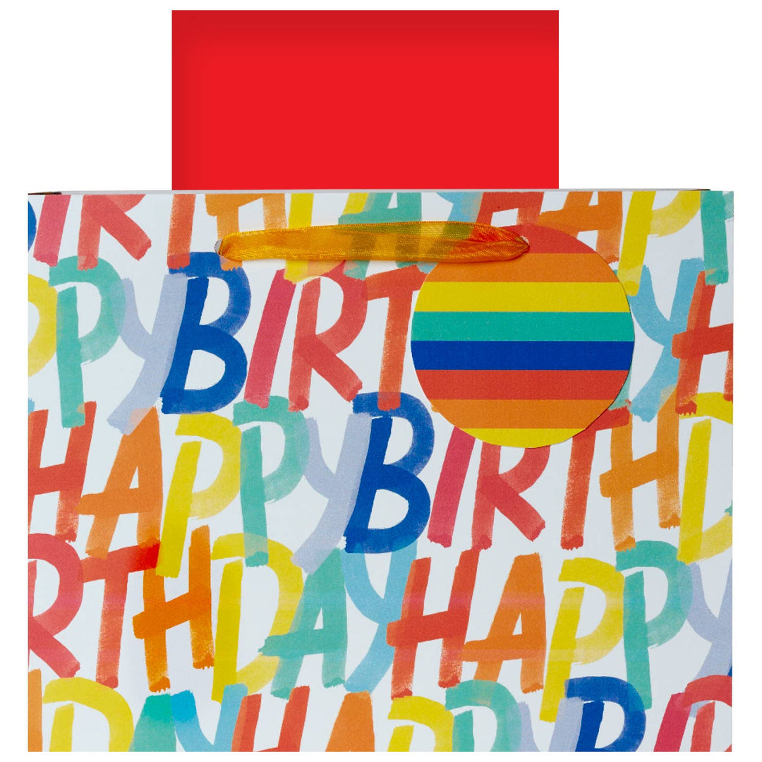 Rainbow Birthday Tote with Tissue - Medium
