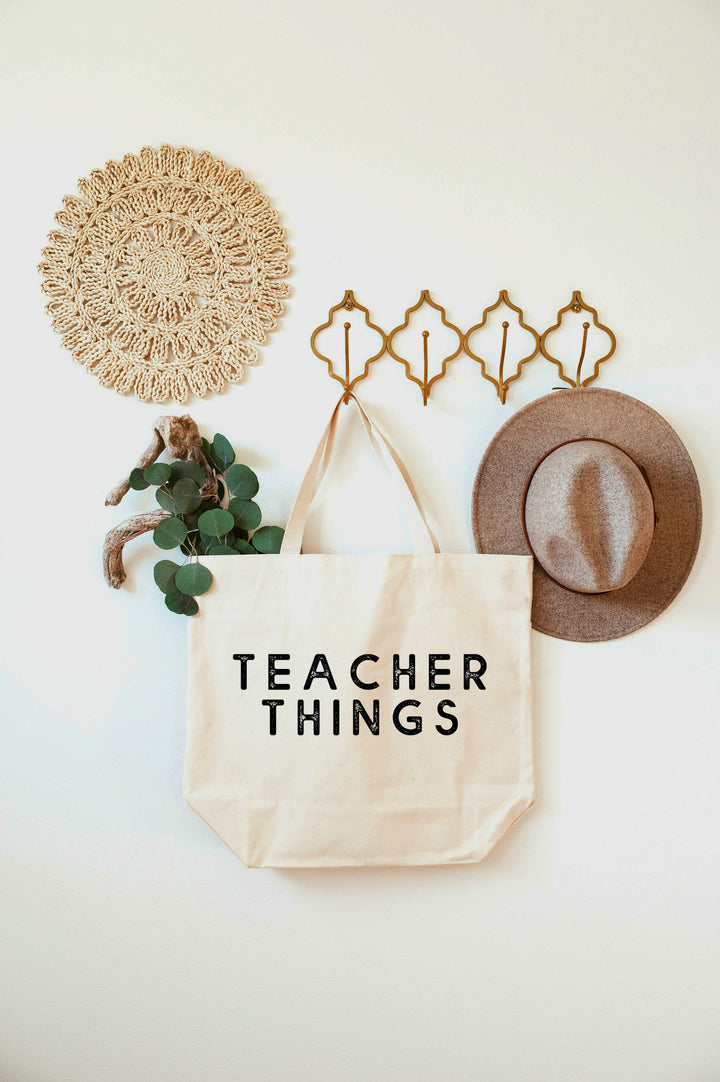 Teacher Things Tote Bag 2 SIZES: L