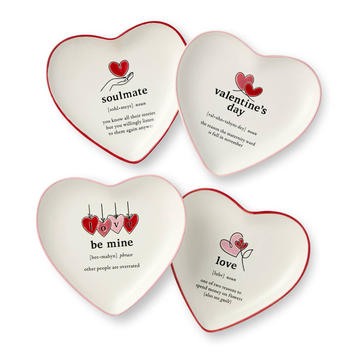 Valentine's Day 6.5in Heart Shaped Tid Bit w/sayings asst
