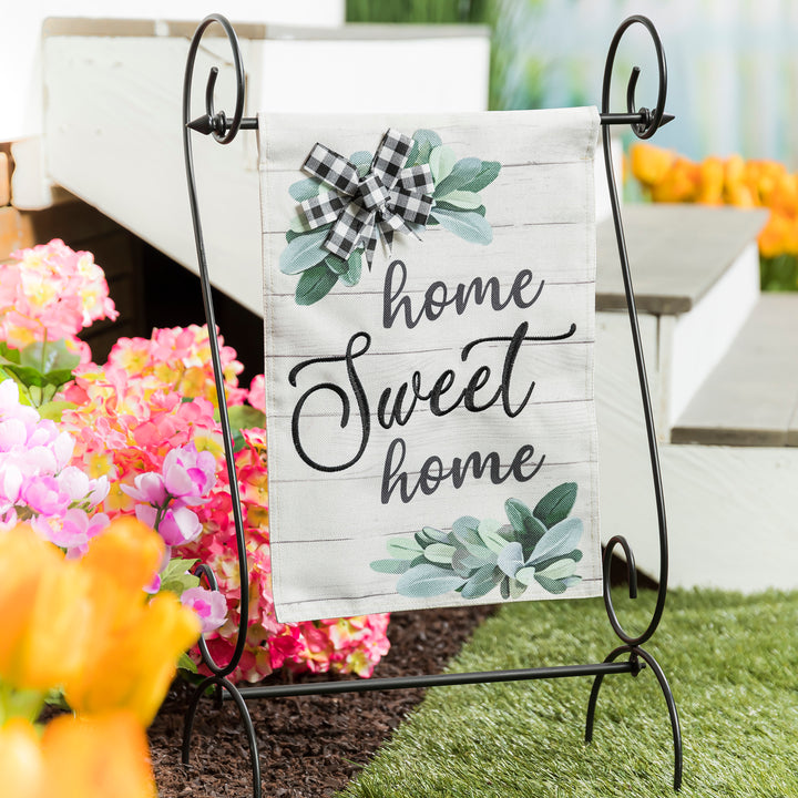 Home Sweet Home Eucalyptus Garden Burlap Flag