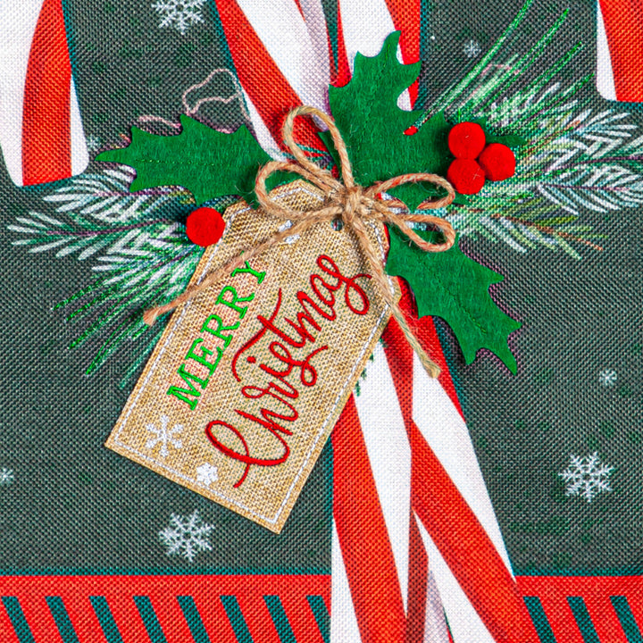 Candy Cane Burlap Garden Flag