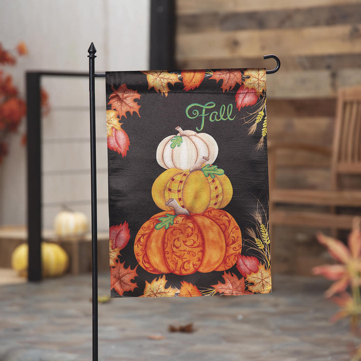 Stacked Pumpkins Lustre Garden Flag