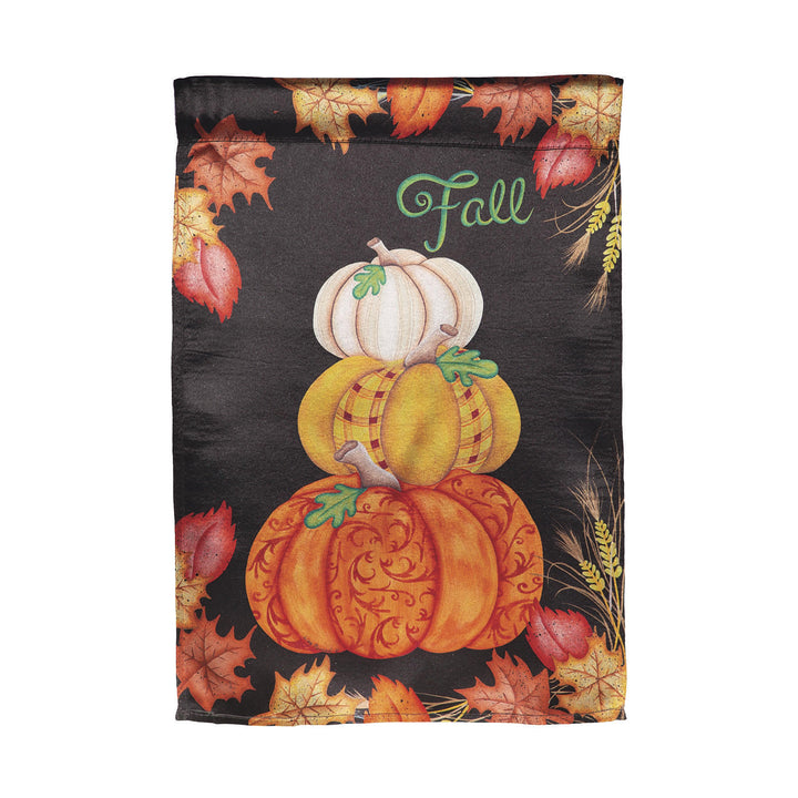 Stacked Pumpkins Lustre Garden Flag