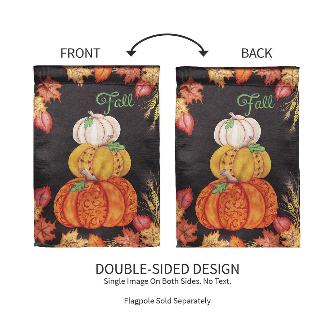 Stacked Pumpkins Lustre Garden Flag