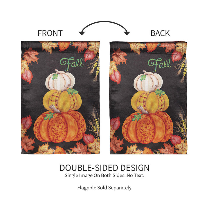 Stacked Pumpkins Lustre Garden Flag