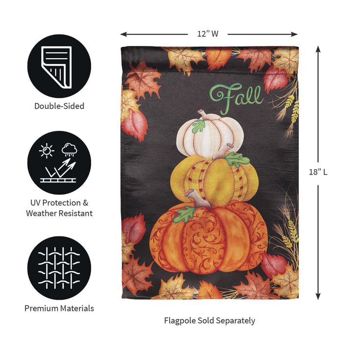 Stacked Pumpkins Lustre Garden Flag