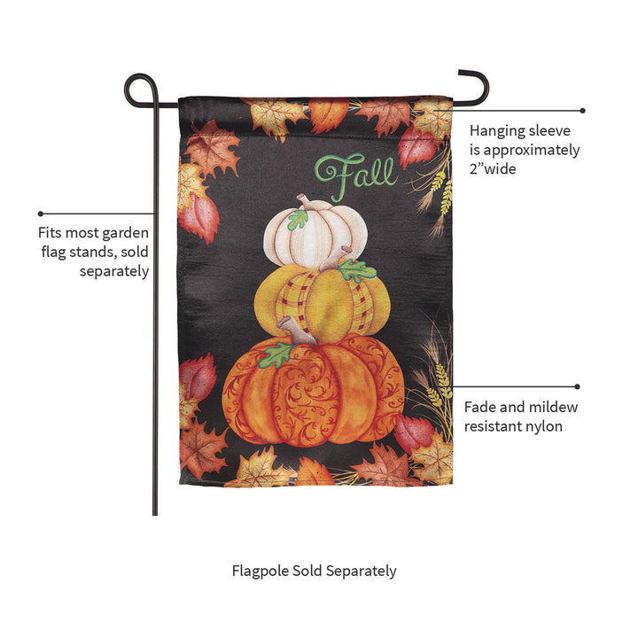 Stacked Pumpkins Lustre Garden Flag