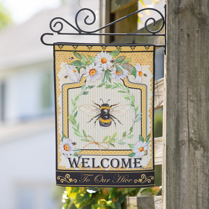 Humble Bee Suede Garden Flag