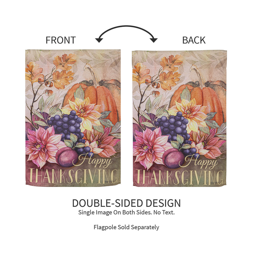 Happy Thanksgiving Suede Garden Flag