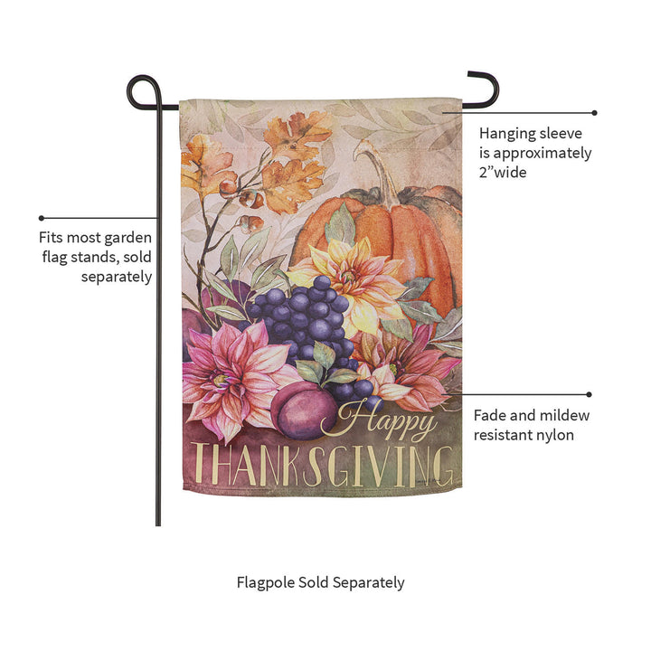 Happy Thanksgiving Suede Garden Flag