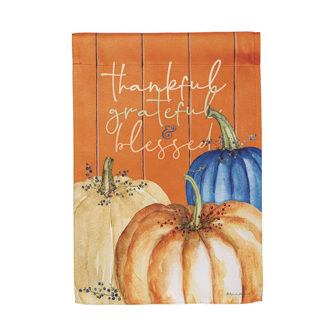 Thankful, Grateful, and Blessed Suede Garden Flags