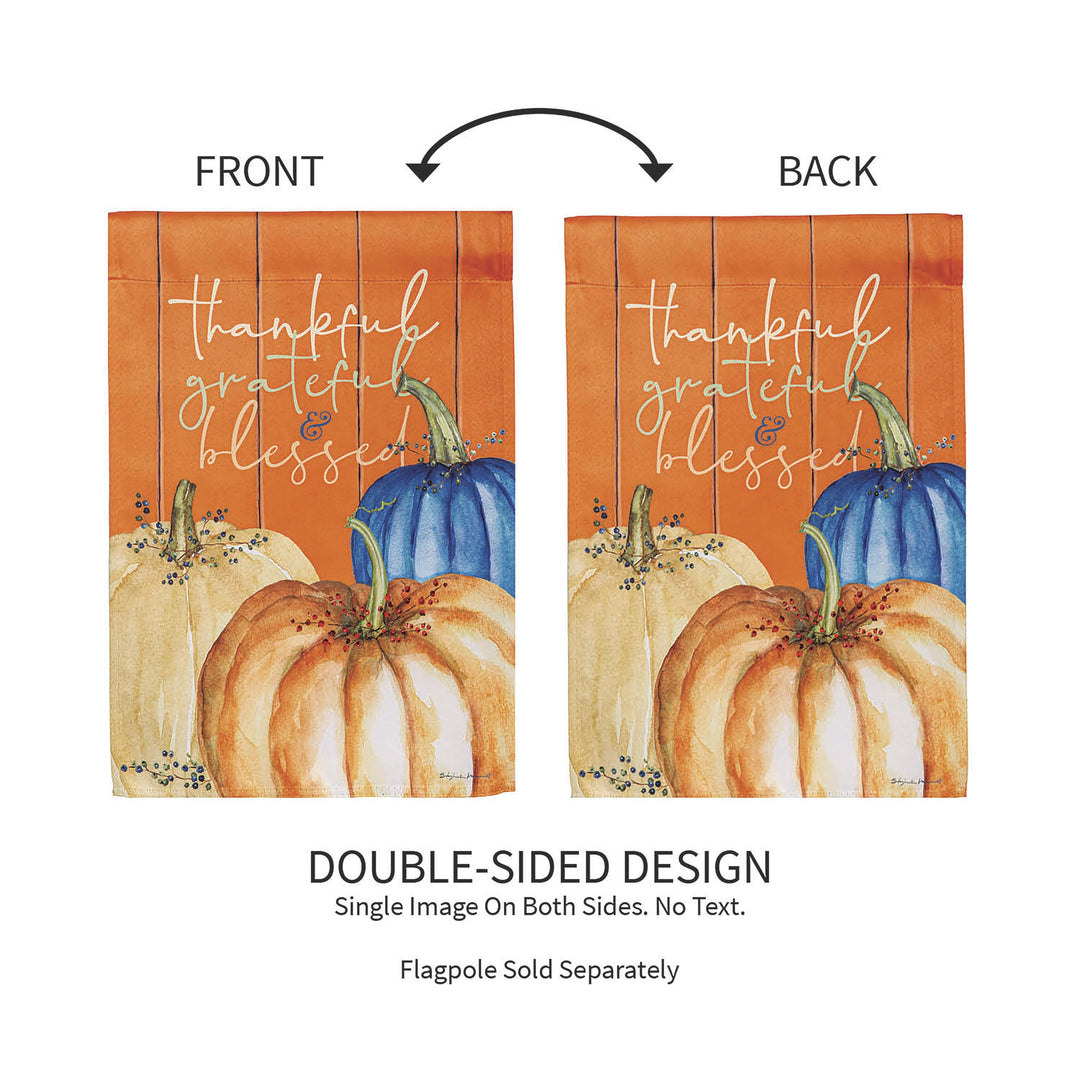 Thankful, Grateful, and Blessed Suede Garden Flags