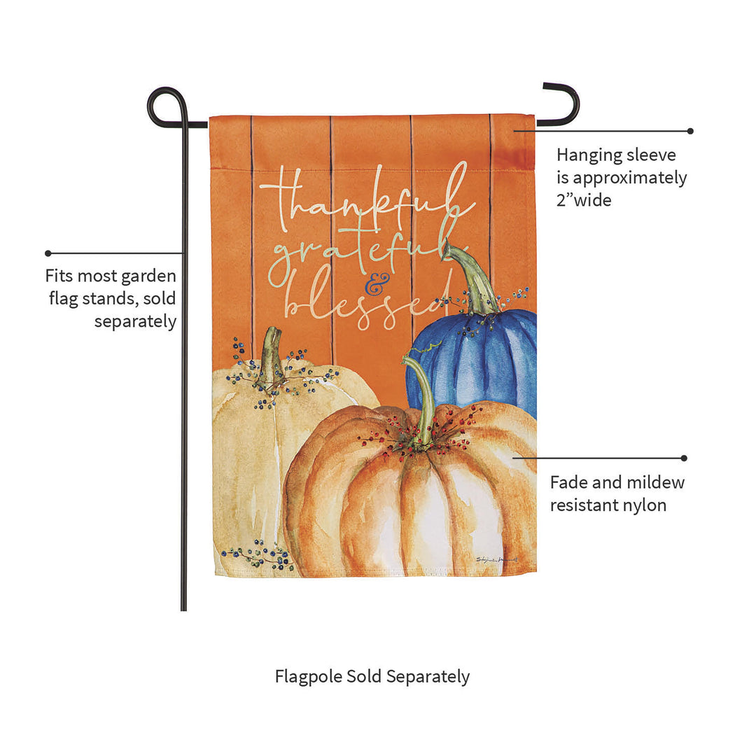 Thankful, Grateful, and Blessed Suede Garden Flags