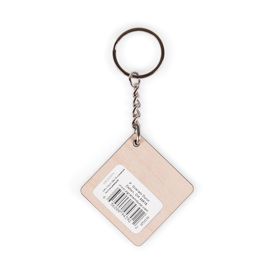 Dog Mom Maple Veneer Keychain