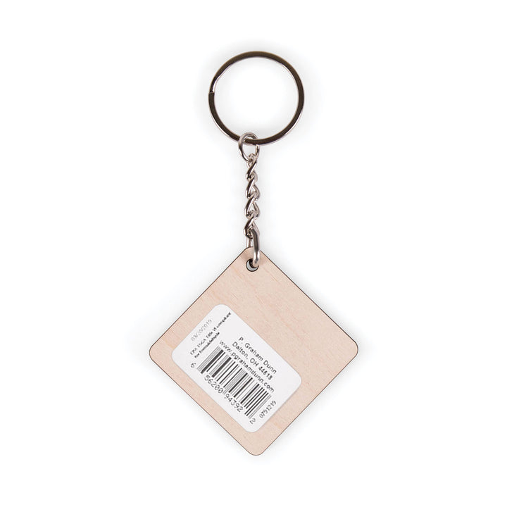 Dog Mom Maple Veneer Keychain
