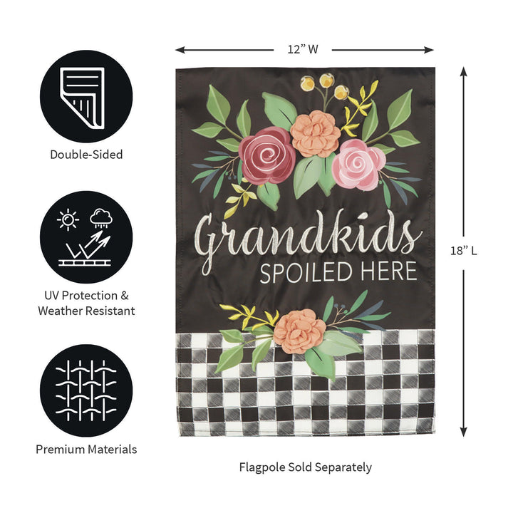 Grandkids Spoiled Here Applique Garden Flag