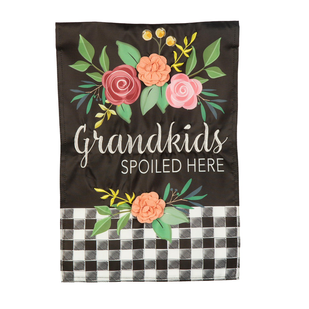 Grandkids Spoiled Here Applique Garden Flag