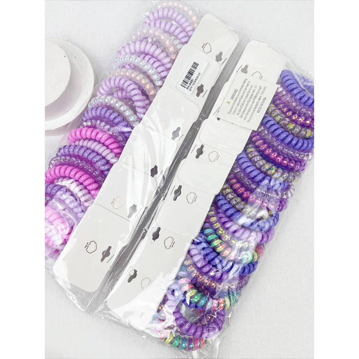 4-Pcs Multicolor Spiral Hair Ties: MIX COLOR / ONE(12)