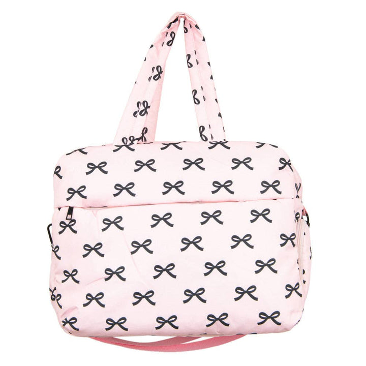 Black & Pink Mini Bows Valentine's Day Duffel Weekender: Light Pink