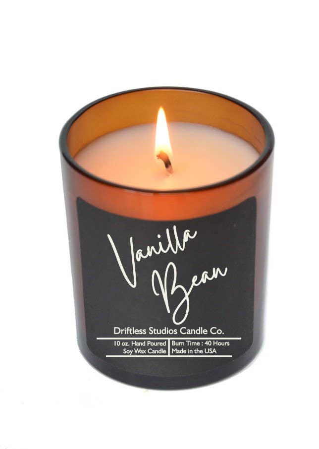 Vanilla Bean Soy Candle - 10 oz. Jar With Lid Black Label