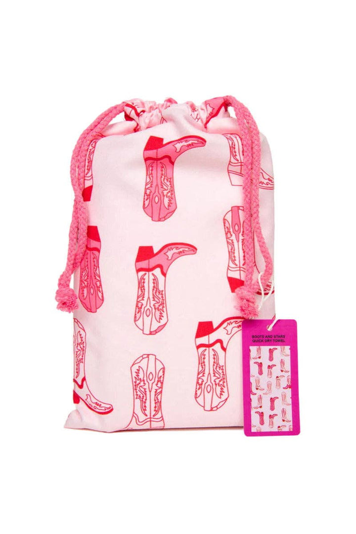 Boots & Stars Quick Dry Towel: Light Pink
