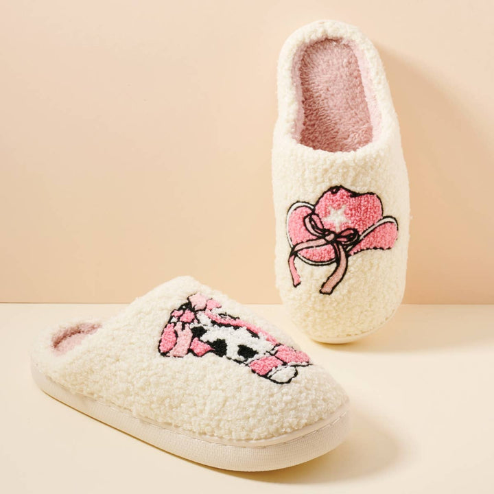 Western Boots and Hat Home Slippers: White / Small / 4DL98006