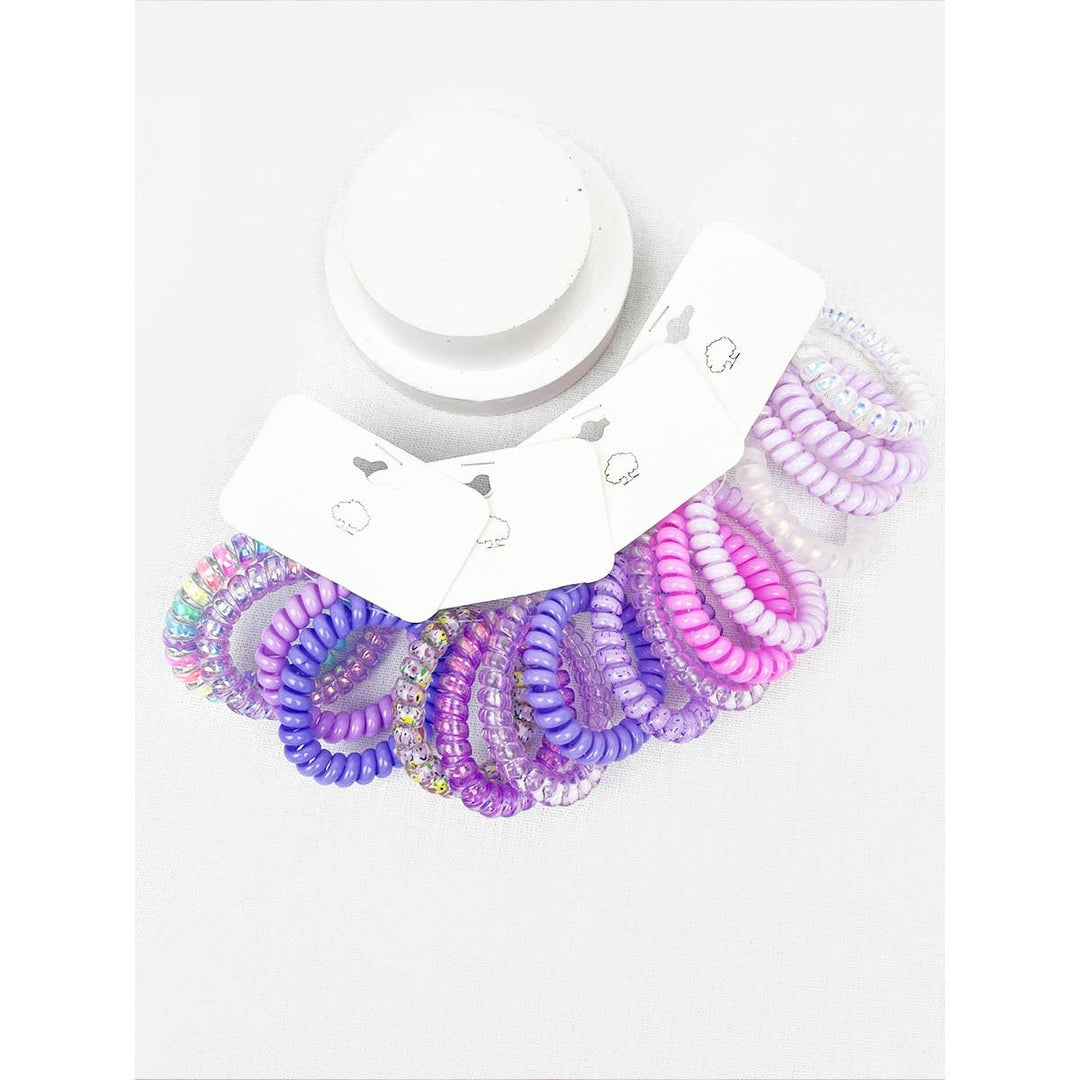 4-Pcs Multicolor Spiral Hair Ties: MIX COLOR / ONE(12)