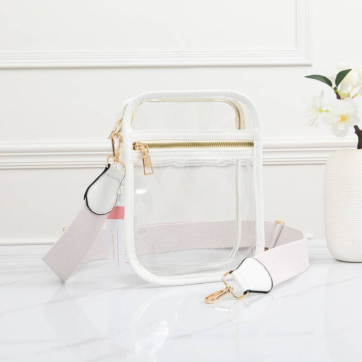 Game Day Stadium Square Clear Bags: White