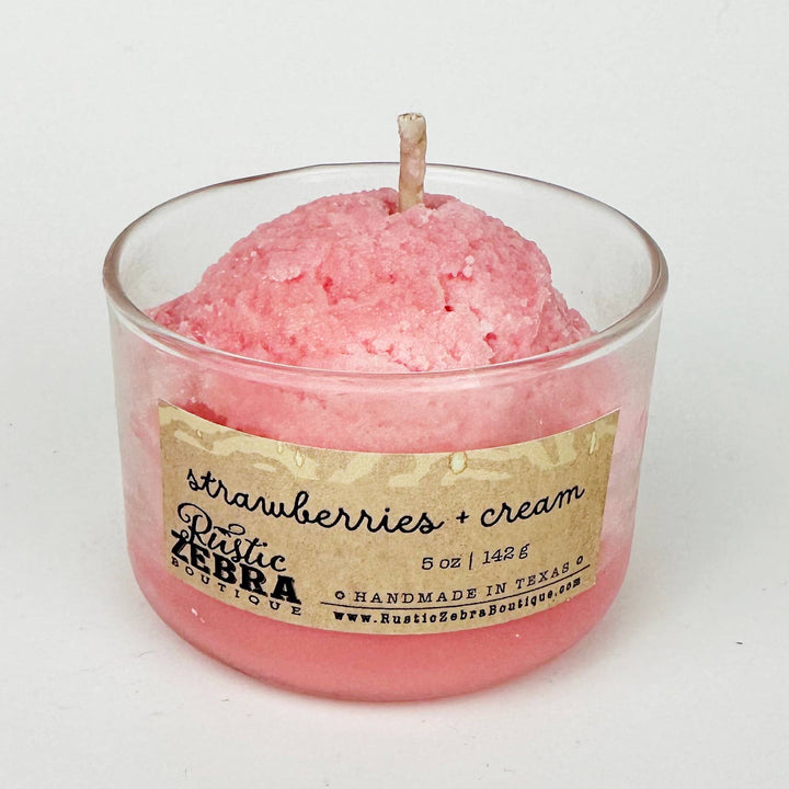 Ice Cream 5 oz Soy Candle: Strawberries + cream