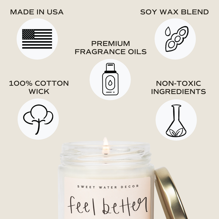 Feel Better Soon 9 oz Soy Candle - Home Decor & Gifts