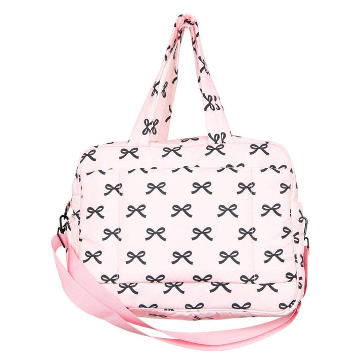 Black & Pink Mini Bows Valentine's Day Duffel Weekender: Light Pink