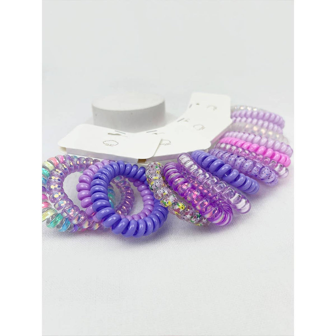 4-Pcs Multicolor Spiral Hair Ties: MIX COLOR / ONE(12)