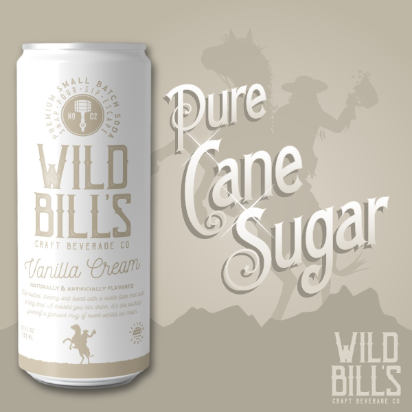 Vanilla Cream - Premium Cane Sugar Soda, 12-Pack, Cans