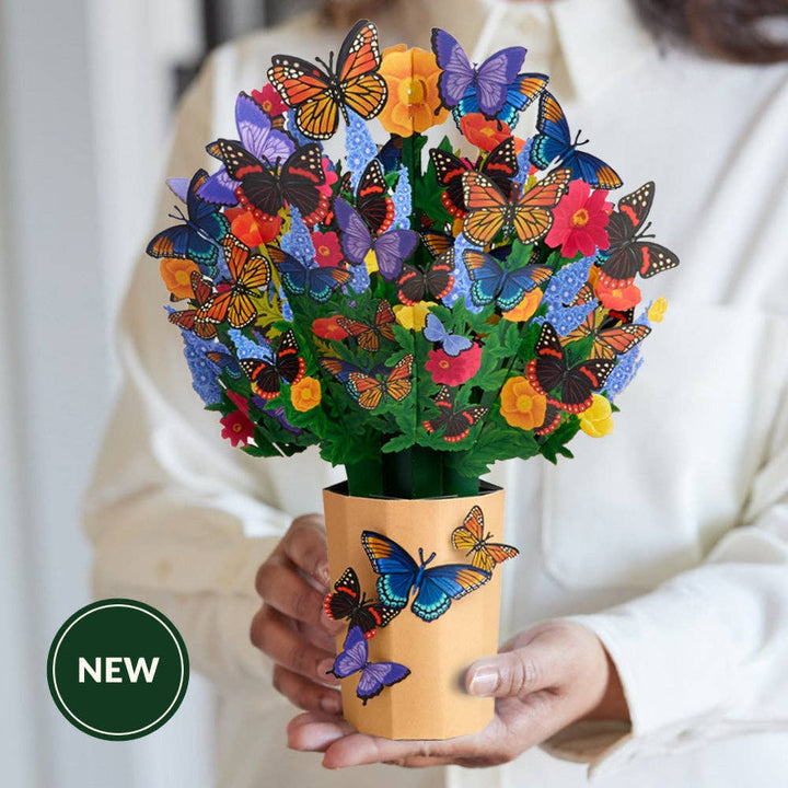 Brilliant Butterfly Bouquet, Flower Vase, Vintage