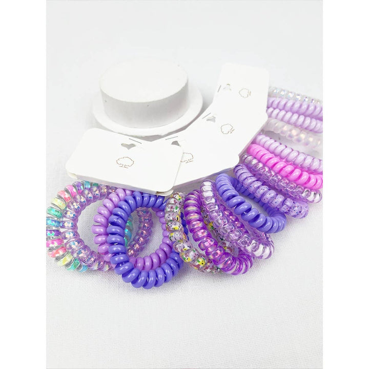 4-Pcs Multicolor Spiral Hair Ties: MIX COLOR / ONE(12)