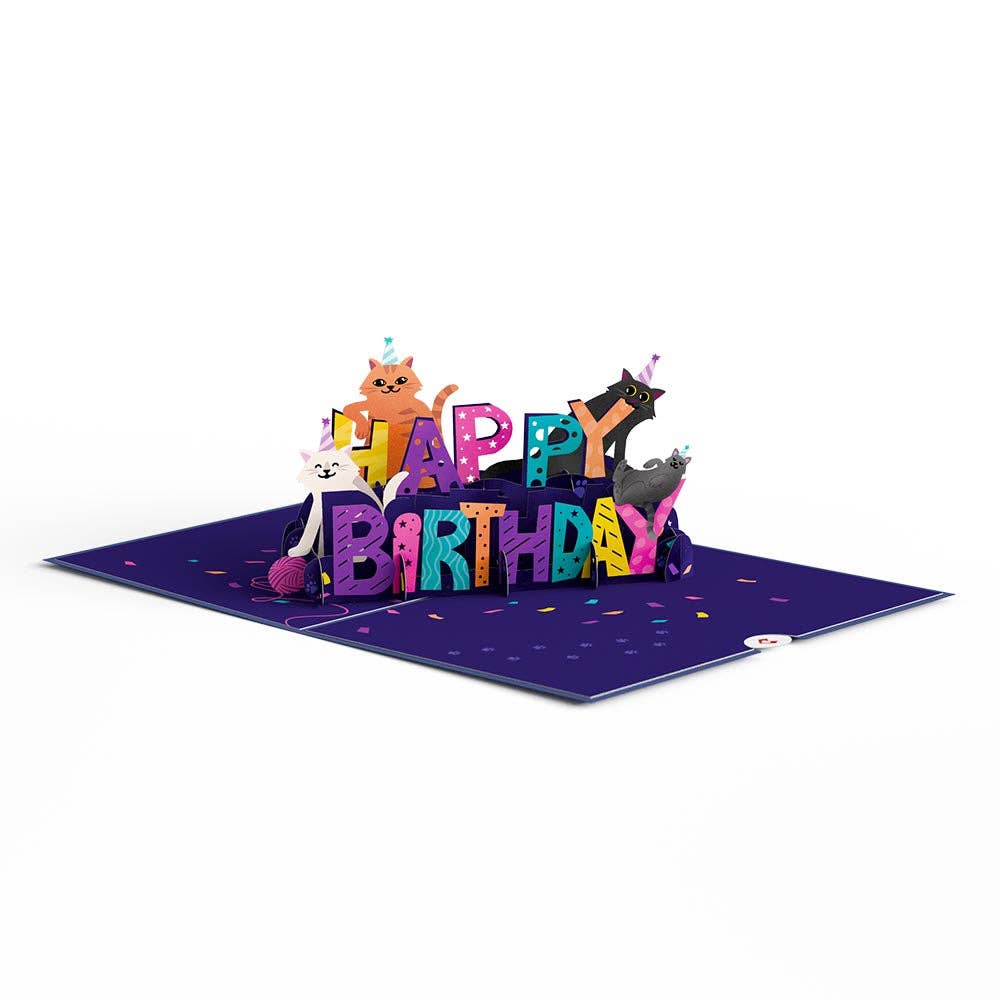 Happy Birthday Cats Pop-Up card, Birthday Cards