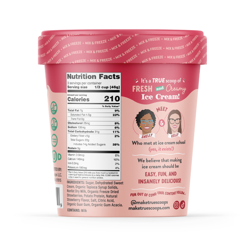 True Scoops Strawberry Ice Cream Mix (Min 6 units)