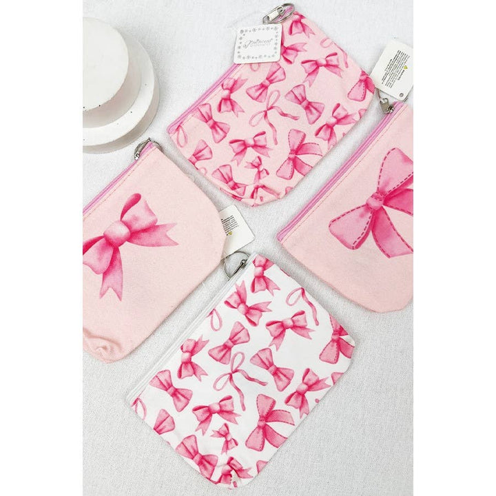 Bow Design Printed Coin Purse: PINK COMBO / ONE(12)
