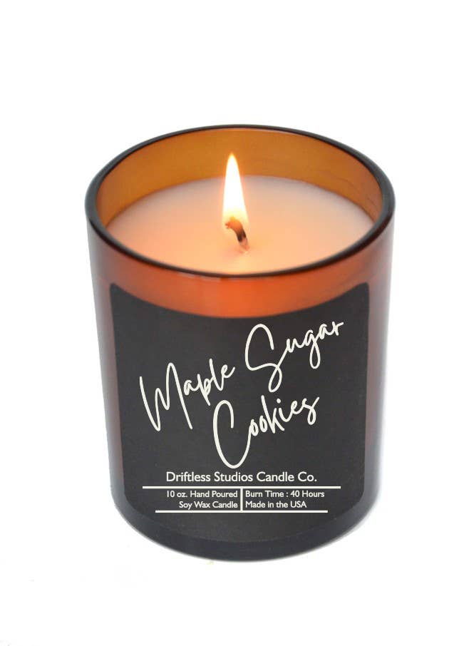 Maple Sugar Cookies Soy Candle -10oz Jar + Lid Black Label