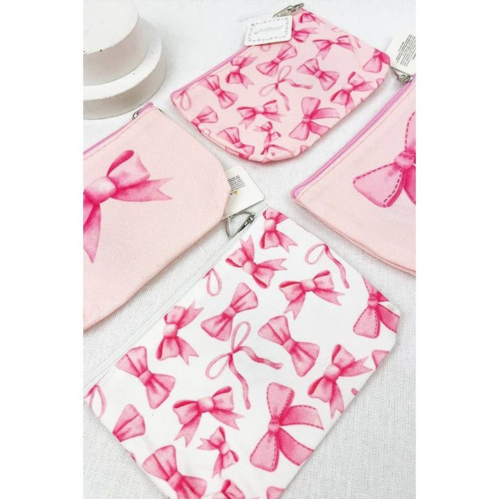 Bow Design Printed Coin Purse: PINK COMBO / ONE(12)