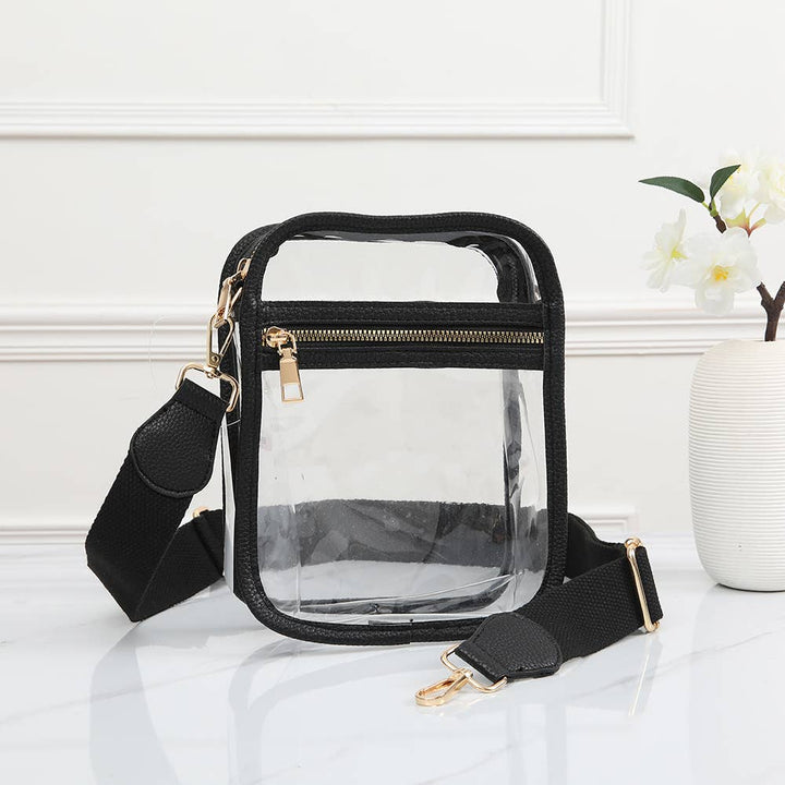 Game Day Stadium Square Clear Bags: Black