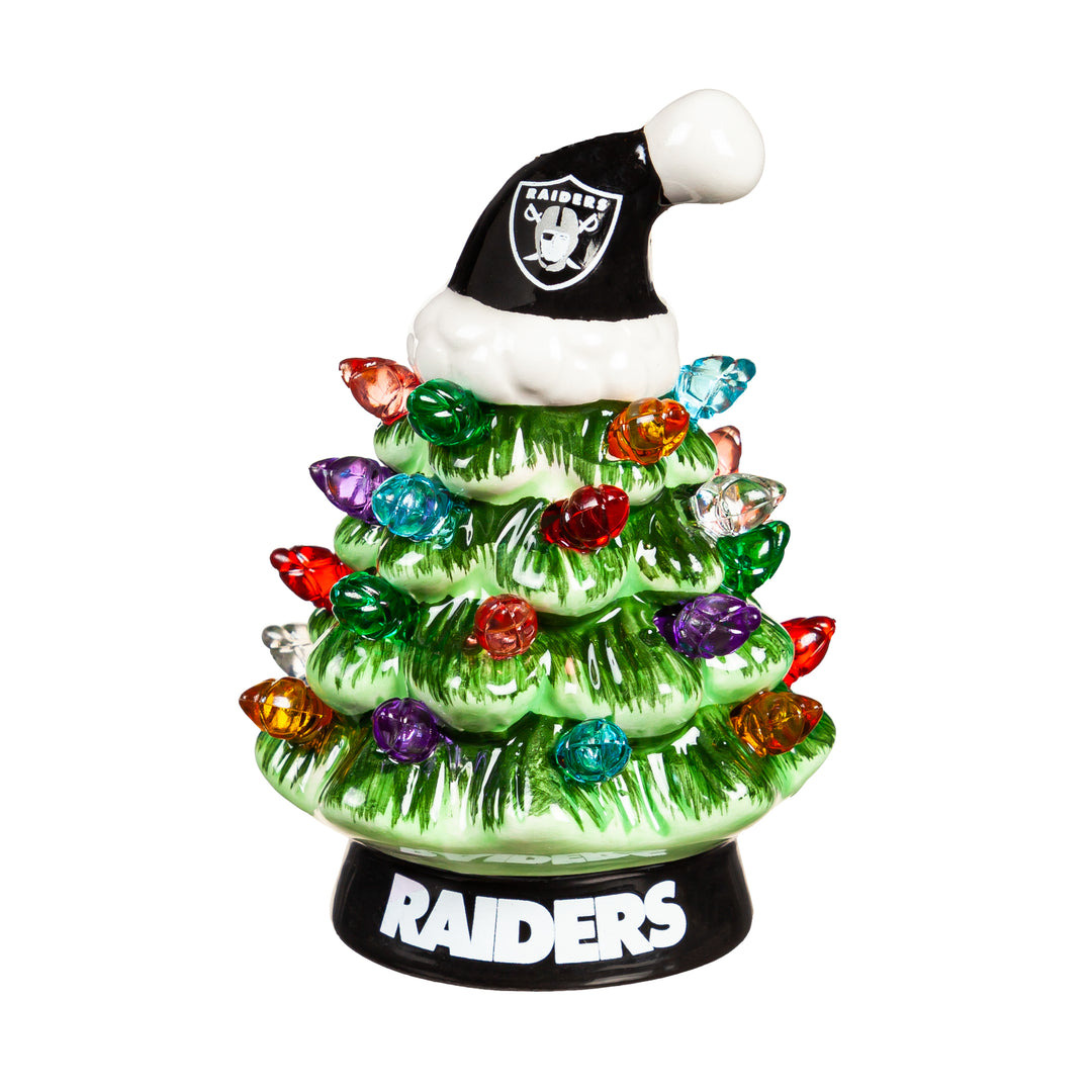 4" Mini LED Tabletop Christmas Tree, Las Vegas Raiders