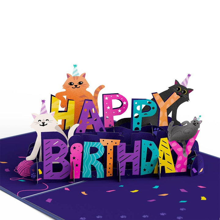 Happy Birthday Cats Pop-Up card, Birthday Cards